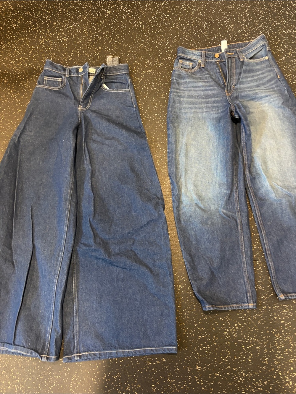 Zara Women's Wide-Leg & Straight Jeans in Blue Denim